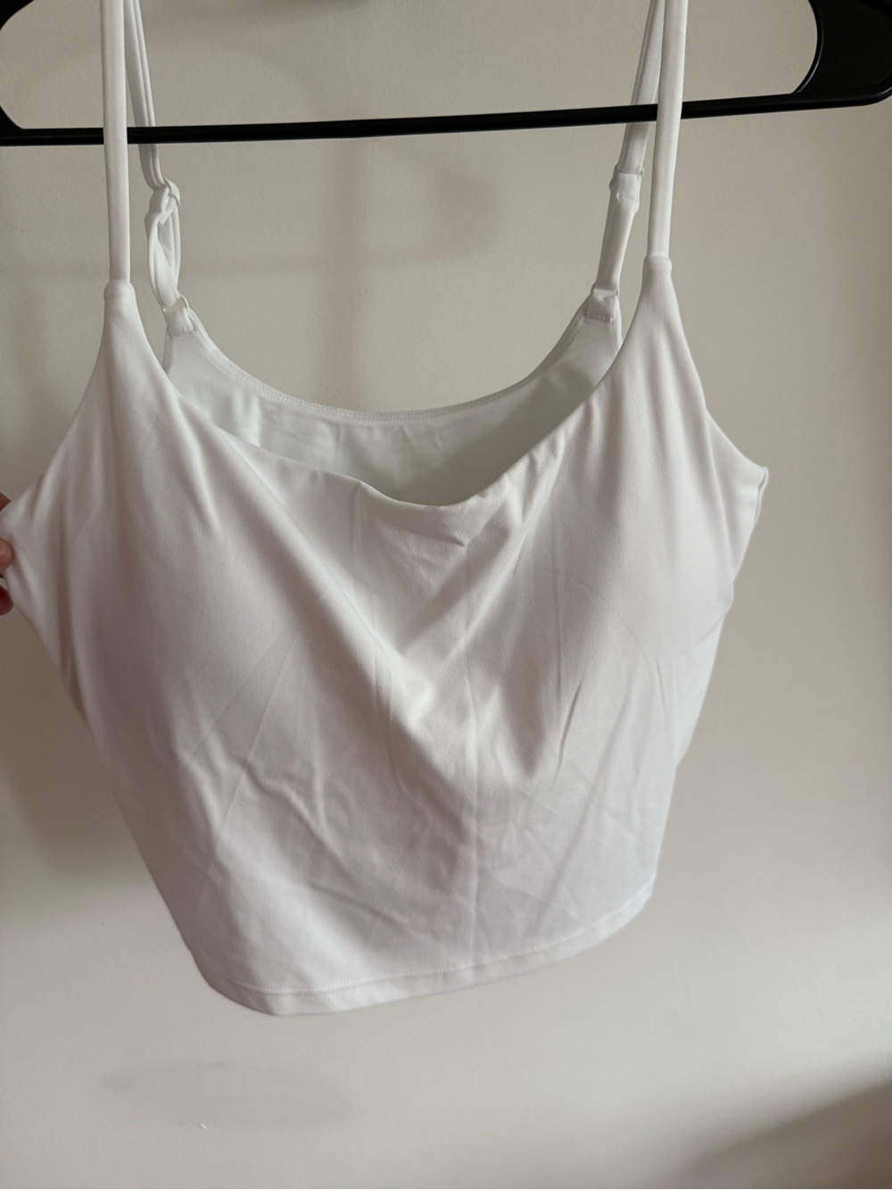 White Spaghetti Strap Crop Tank Top